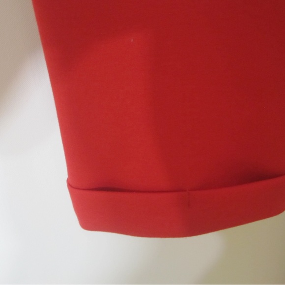 Preloved (worn once) JoeFresh red drawstring straight leg pants with cuffs. - Picture 5 of 6